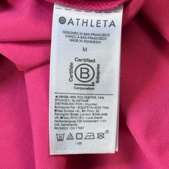 Athleta Presidio Dress NWOT Begonia Pink M 486452 Travel Stretch Hi-Low Pockets - Picture 4 of 9